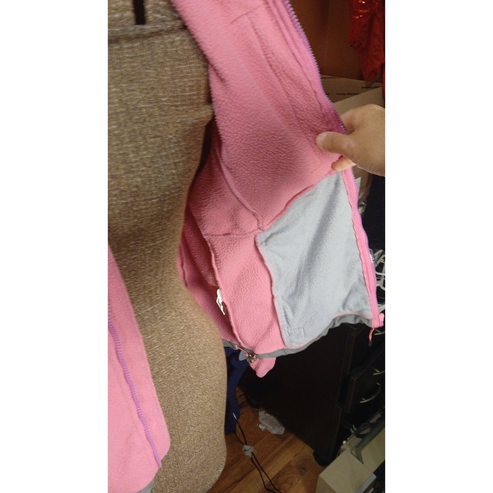 The North Face Denali Fleece Jacket Womens Small Pink Grey Full Zip Softshell - Picture 4 of 5